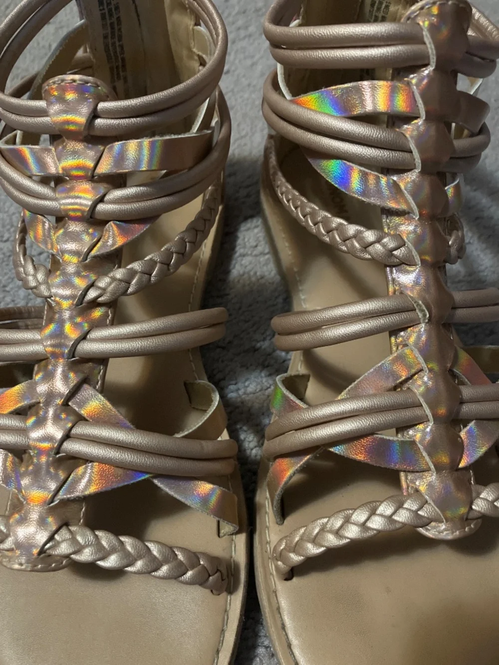 Holographic Rose Gold Sandals